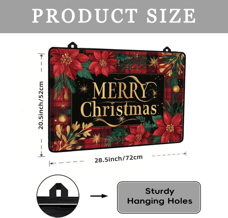 WRTCPOC Christmas Poinsettia Glass Stove Top Cover Protector – Merry Christmas Glass Cooktop Protector,Xmas Cooktop Mat for Ceramic Countertop Mats Electric Stove Cover Festive Decor - Image 2